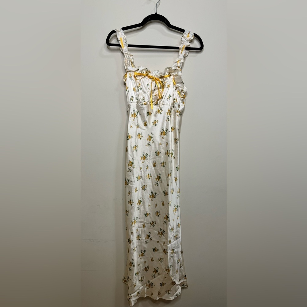 Reformation The Erdem Silk Floral Ruffled Midi Dress - Picture 4 of 7